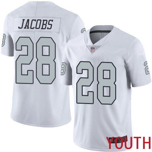 Oakland Raiders Limited White Youth Josh Jacobs Jersey NFL Football #28 Rush Vapor Untouchable Jersey